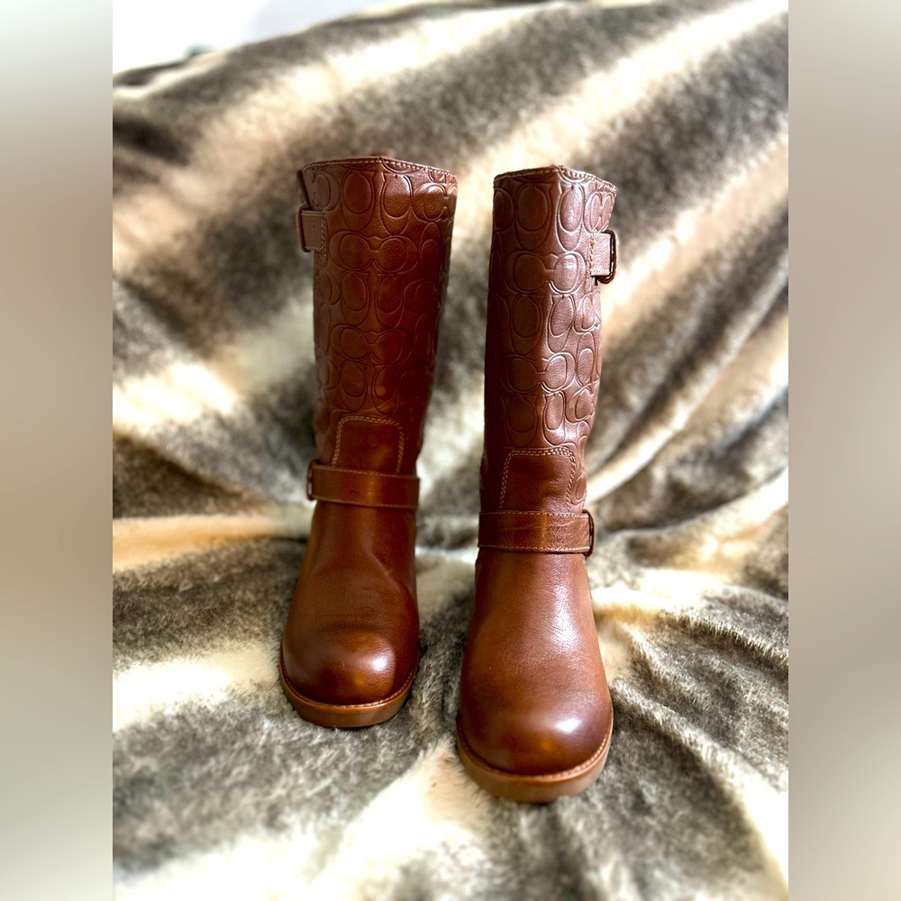 Coach Virginia Women's Brown Tall Boots, Size 7 - Picture 2 of 16